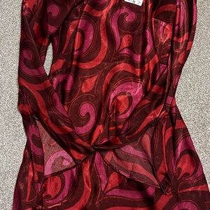 Mango Red and Magenta Swirl Dress